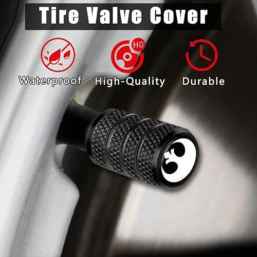 Miniatura 2 de 4 tapas de válvula de automóvil de Star War, cubierta de válvula de neumático de metal, color negro, resistente a la corrosión, universal para