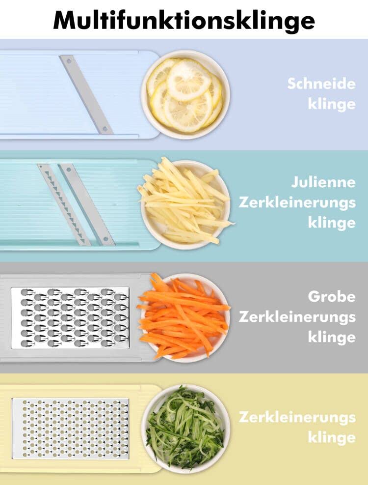 Geedel Reibe für Gemüse, Mandoline Gemüsehobel, Gemüseschneider Gemüsereibe – Ansicht 5