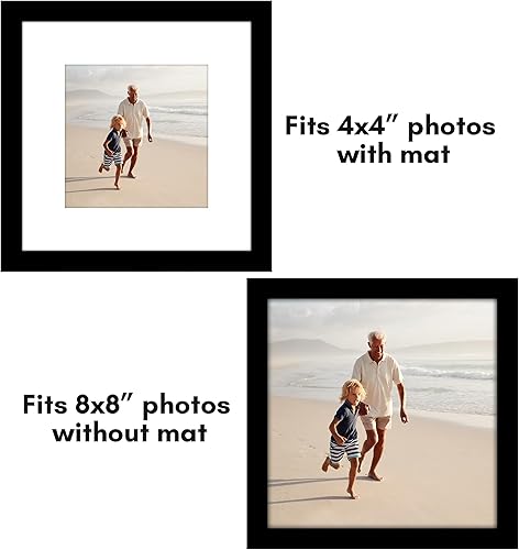 Miniatura 6 de Americanflat Portarretratos de 9 x 12 pulgadas, color caoba, juego de 5 portarretratos de 6 x 8 pulgadas con paspartú o marco de 9 x 12 pulgadas sin