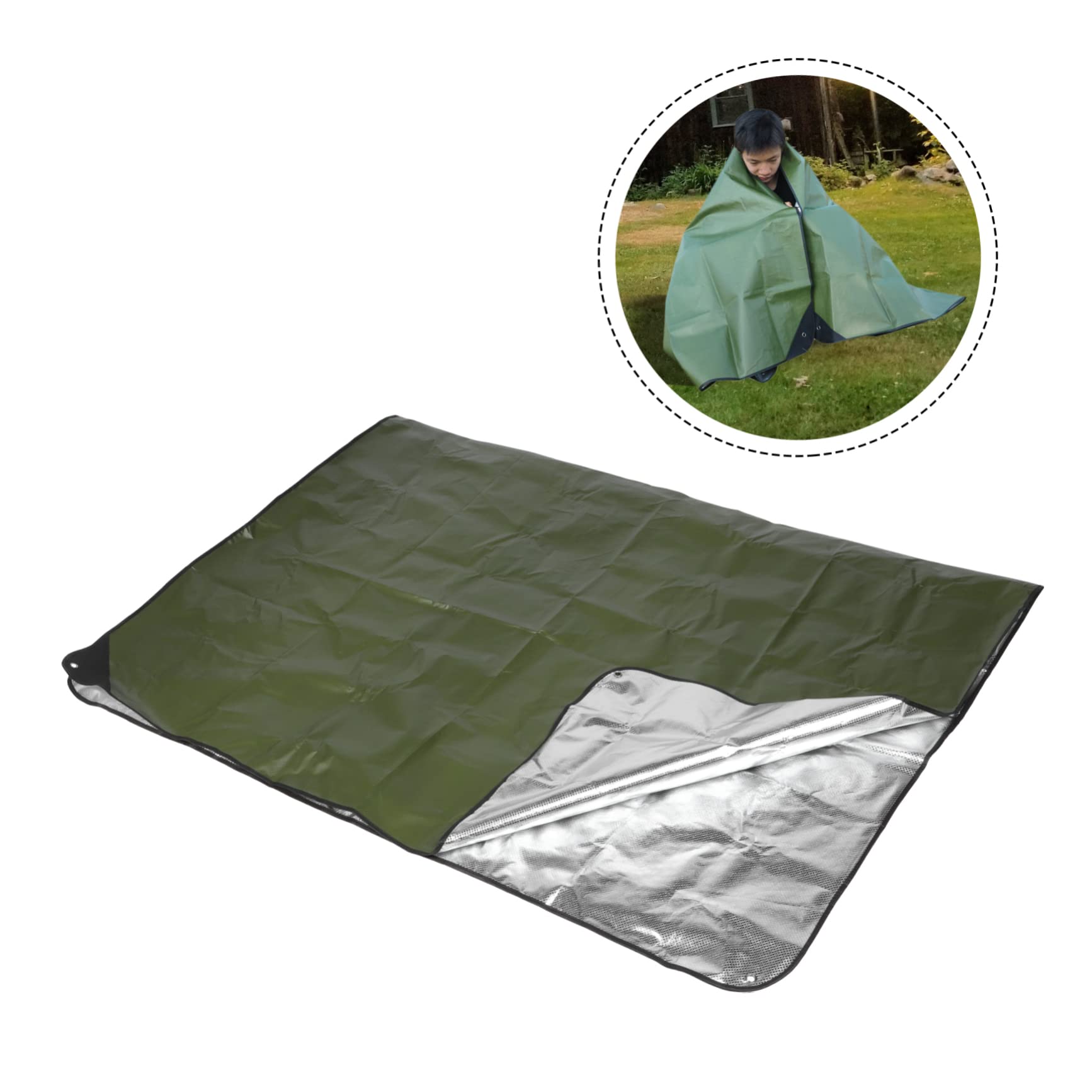UKCOCO Coperta di Emergenza Termica Coperta Riscaldata per Esterni da Campeggio Isolante Antivento Utilizzabile come Riparo Solare e Tovaglietta per Picnic