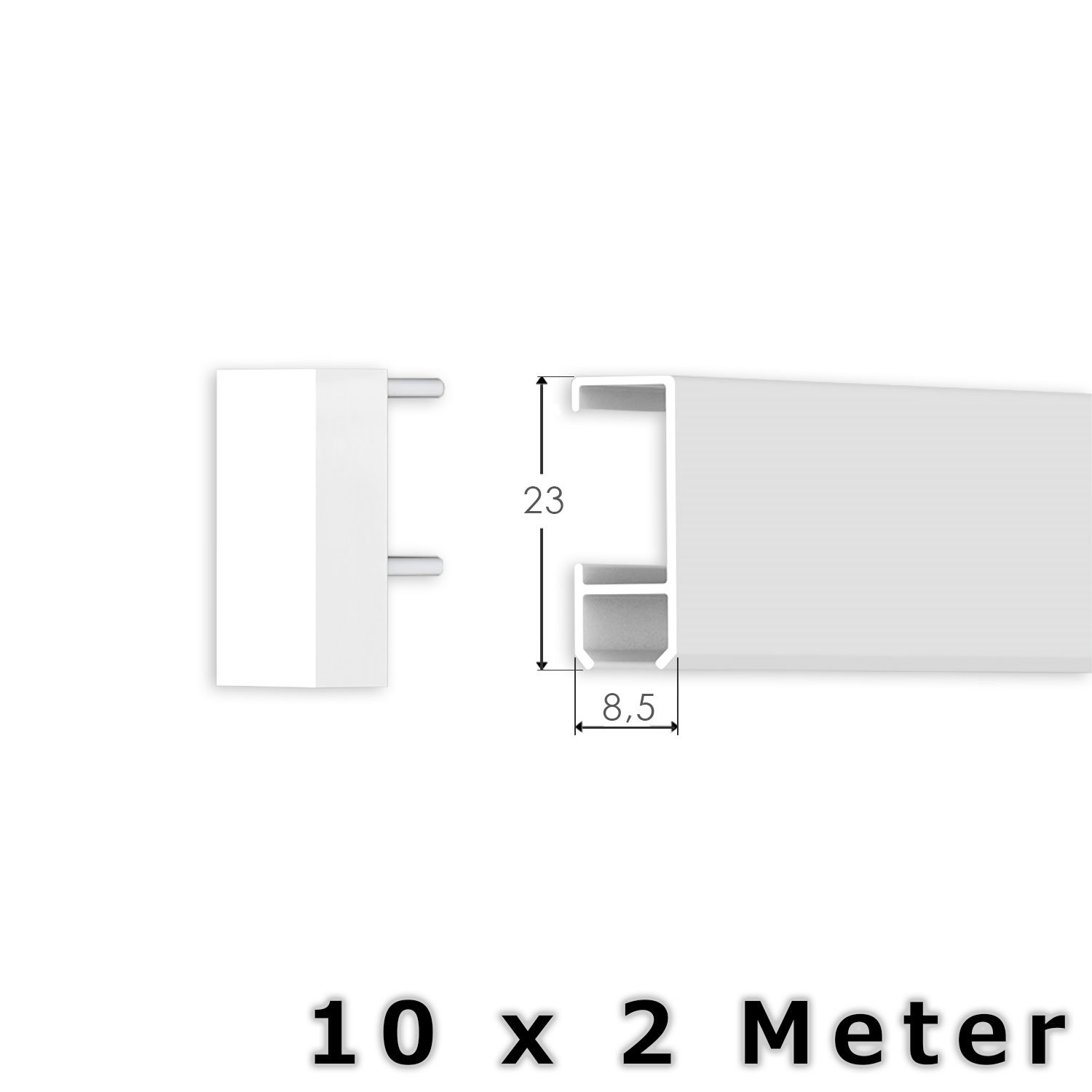 hang-it Komplettset - Galerieleisten Bilderleisten - 20 Meter inkl. Bilderhaken, Seile und Montagematerial