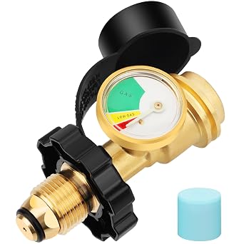 EEEKit Propane Tank Gauge, Propane Tank Adapter for 5-100lb POL Propane Tank Gas Level Indicator, QCC1/Type 1 Connection