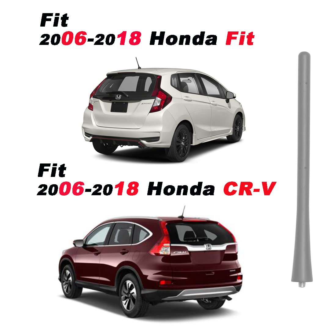 7 inch Antenna Mast Compatible with Honda Acura Mazda Subaru Select Models, Direct Replacement, Short Roof Antenna, Black Flexible Rubber