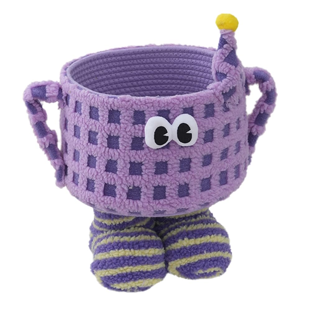 CTRLZS Woven Storage Basket Cartoon Storage Basket Snack Toy Storage Bag Cute Home Decoration