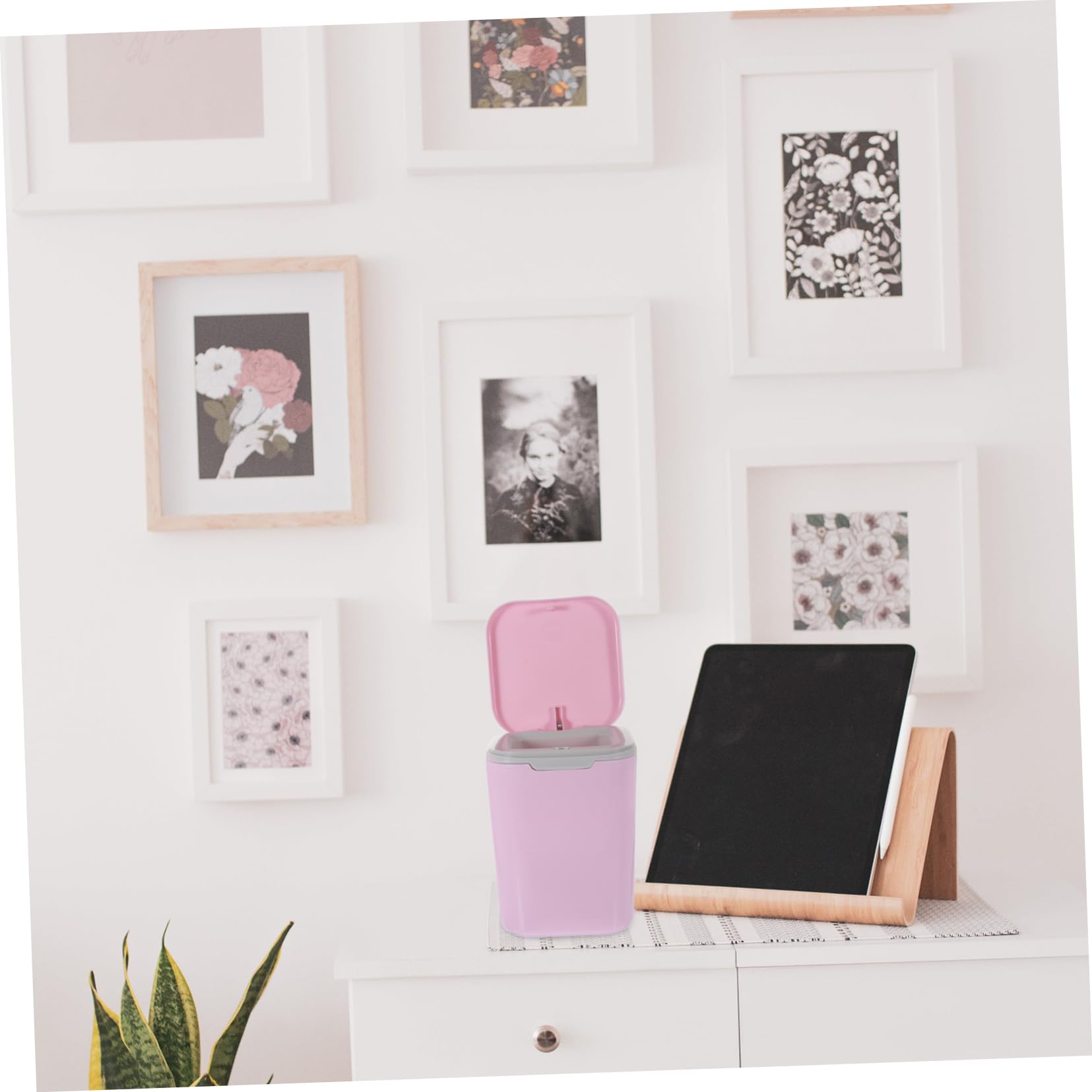Mini Poubelle De Bureau Plastique - Avec Autocollants, Mignonne Et Pratique Pour Petit Espace - 3