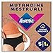 Nuvenia Mutandine Mestruali in cotone biologico, Lavabili e riutilizzabili per Giorno e Notte, Flusso Moderato-Abbondante, Colore Nero, Taglia S, 1 confezione, Comfort fit