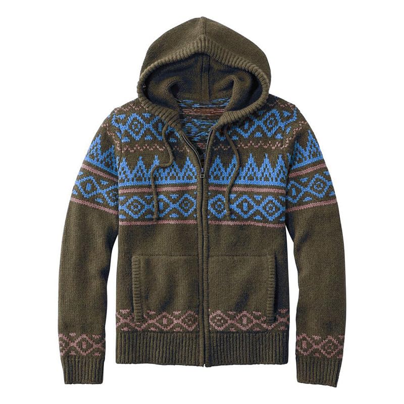bifanxi Men's Hooded Knitted Cardigan Sweater with Long Sleeves Loose Fit for Spring and Autumn | Sky Blue | 2XL-picture-15