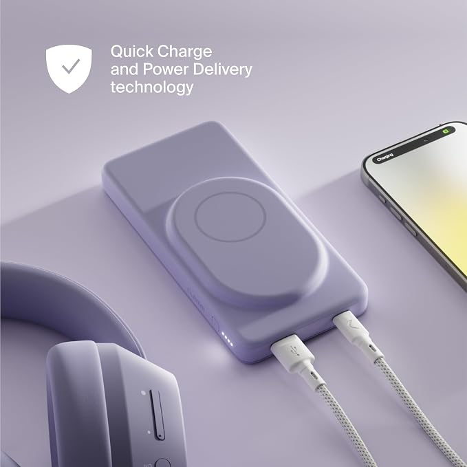 Cargador Portátil Inalámbrico 10000 mAh MagSafe Lavanda miniatura 5