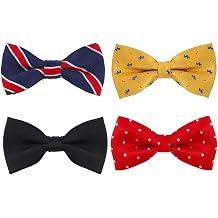 Red Bow Tie Black Adjustable Bowties Accessories for Men 4 PACKS