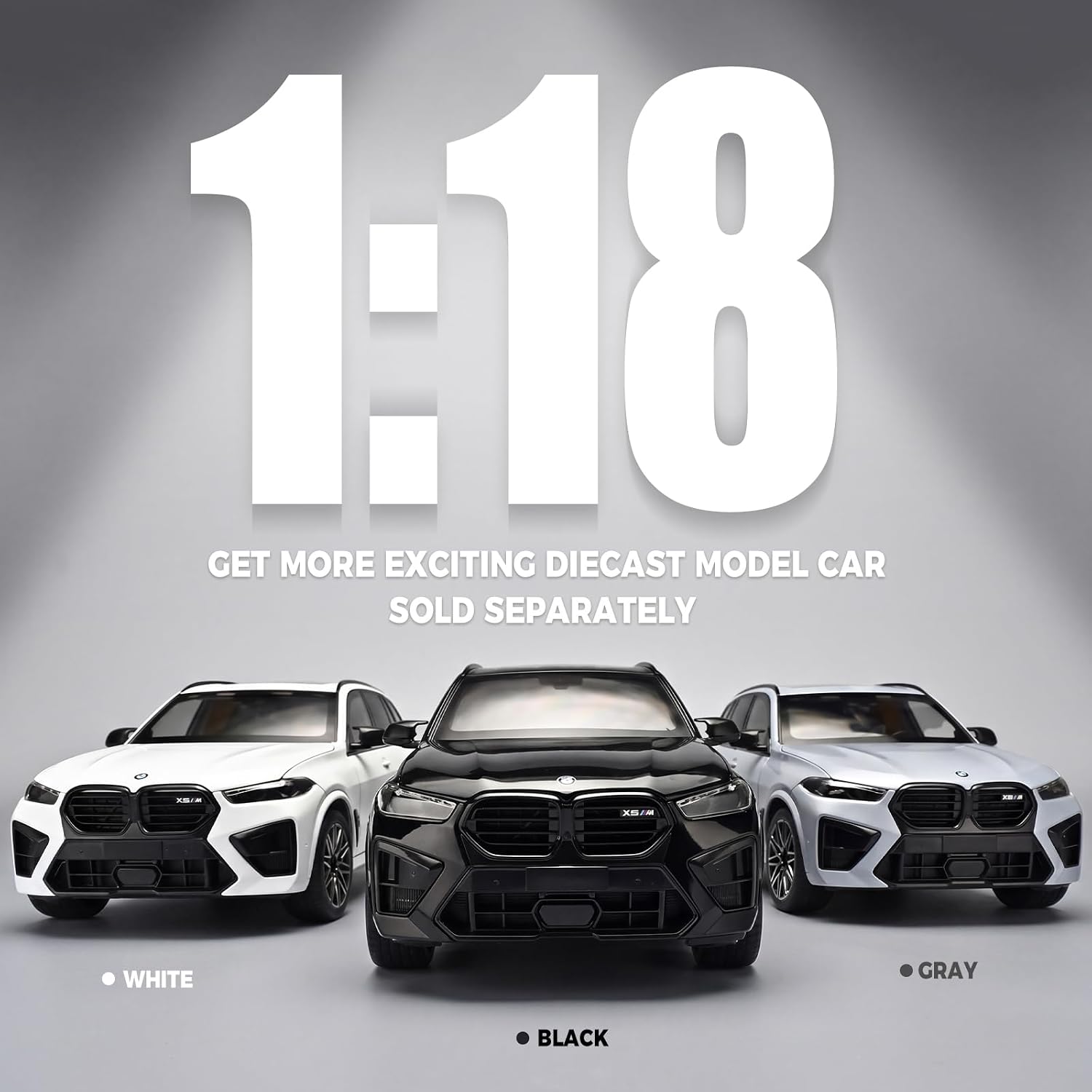 1/18 Scale Diecast Car, Official Authentic Compatible for BMW X5M Model Diecast Car, Large Alloy Model Car Kit for Adult with Opening Door, Car Collectibles Metal Die Cast Gift for Teen-Black