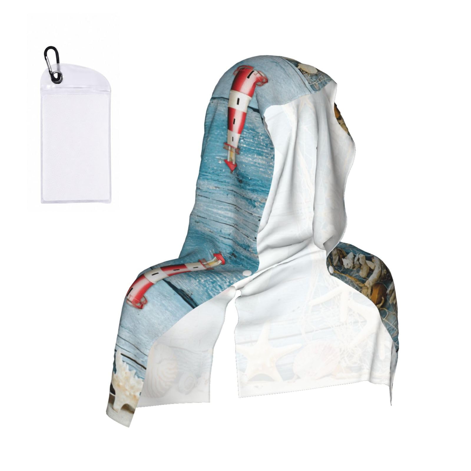 ZYJHYY Starfish Lighthouse Beach Print Unisex Swimming Towel Practical Camping Towel Skin-Friendly Cooling Towel For Workout Training