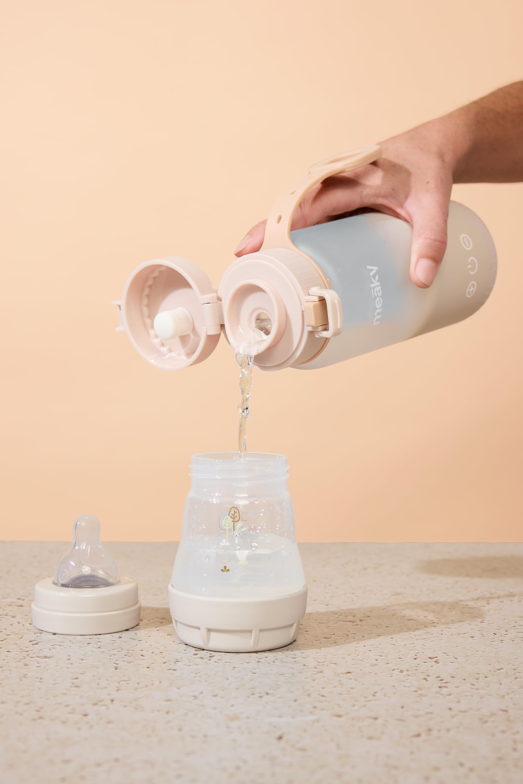 Chauffe-Biberon Portable, 10H d'Autonomie, Température 37-50°C, Lait Maternel, Lait Infantile, Eau, Avion, Voiture, Déplacement