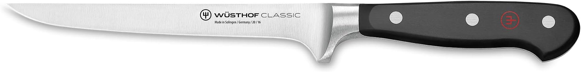 Classic 6 Inch Flexible Boning Knife, Black, Silver, 16 centimetri