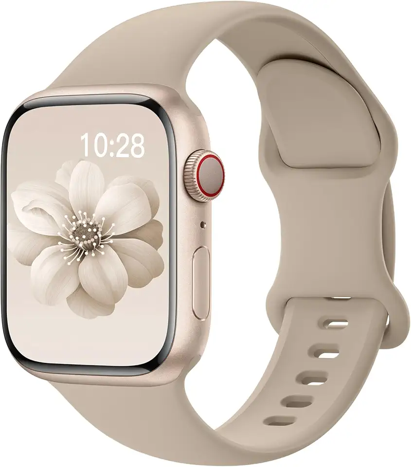 Pulseiras esportivas de silicone compatível com pulseiras de Apple Watch de 40 mm, 38 mm, 41 mm, 44 mm, 45 mm, 42 mm, 49 mm femininas e masculinas, pulseira de substituição esportiva macia e