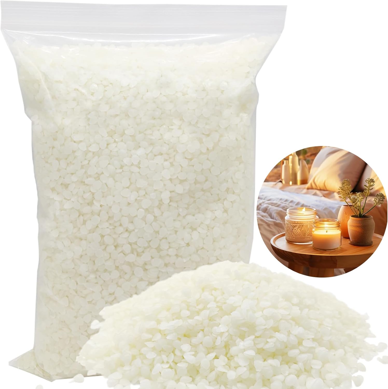 AHSNYLC White Beeswax Pellets BeeswaxPastilles 1330g