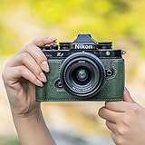 CAMINSTARRY Genuine Leather Camera Half Case Cover With Hand Grip for Zf Camera Accessories Retro Cover Handmade (Green Case)