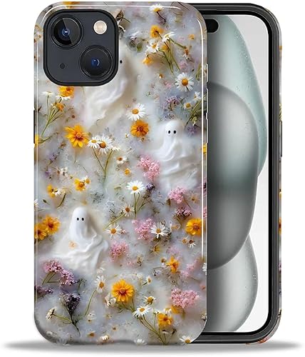 Miniatura 24 de Funda para iPhone 11, carcasa dura a prueba de golpes + silicona suave 2 en 1 híbrida, parachoques a prueba de caídas - Vidrio manchado con flores