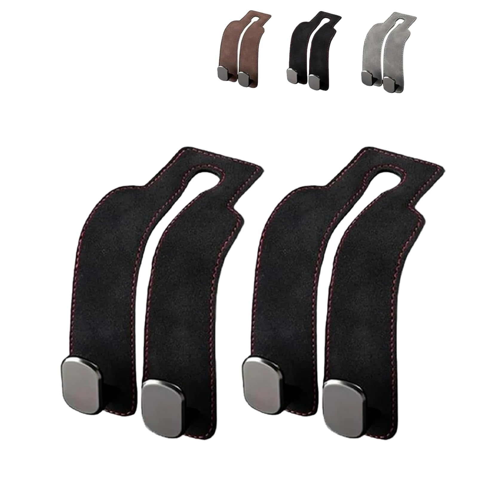 Trqups Car Hooks,Twinhook Leather Car Headrest Hangers,Metal Multi-Functional Premium Car Seat Back Storage Hooks,Upgrade Headrest Back Seat Handbags