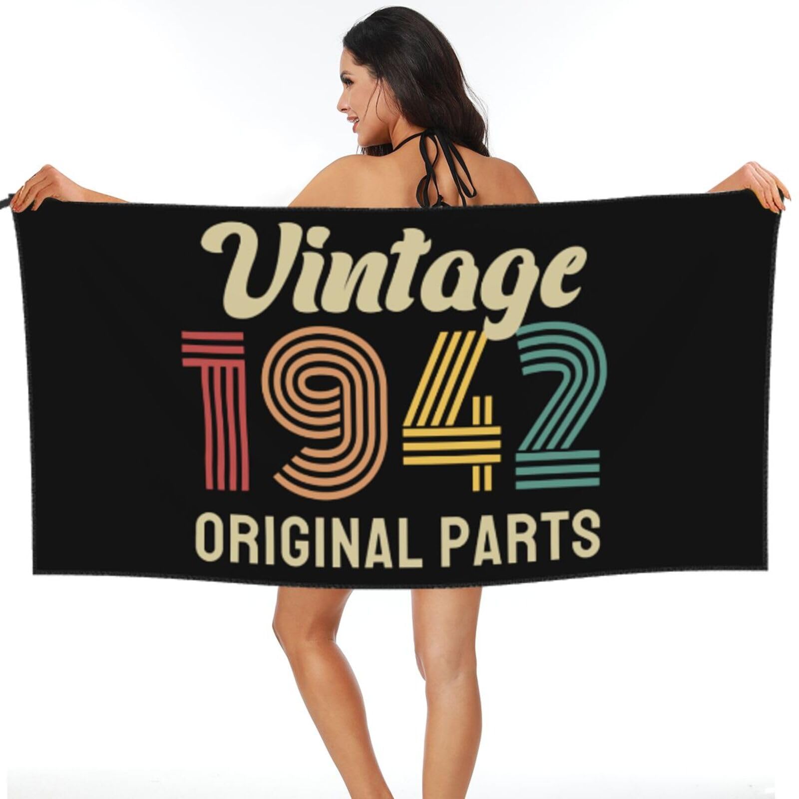 Drap de plage 80x130 cm serviette de piscine légère vintage 1942
