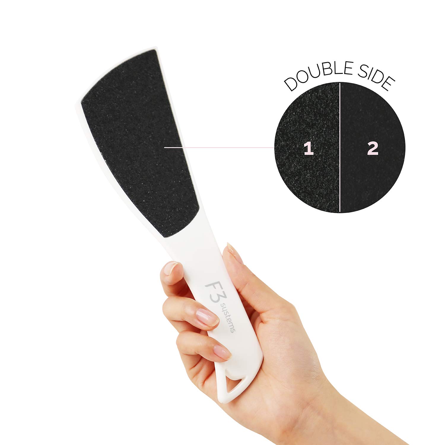 F3 Systems S-Line Emery Foot file, Colossal Double-Sided Pedicure Tool, Effective for Cracked Heel, Ergonomic Design for Easy Grip : Beauty