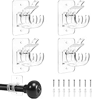 Vista 1 de Yeahxing Soportes Adhesivos para Barra de Cortina Sin Taladro Soporte Ajustable - Colgador de Barra de Cortina Sin Clavos de 20 Libras