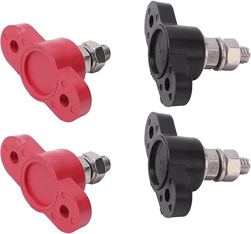 Miniatura 2 de 4 bloques de terminales de batería, bloque de terminales de distribución de energía, 12 V, 24 V, rojo y negro, poste de bloque de conexiones de