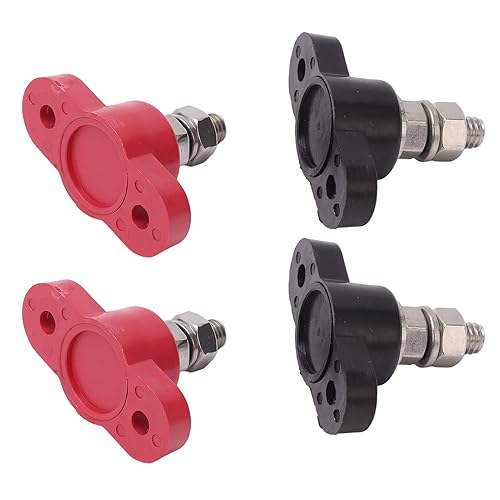 Miniatura 8 de 4 bloques de terminales de batería 12V 24V seguro rojo negro Power Stud batería bloque de conexión distribución de batería
