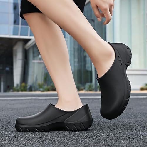 Generisch Küchenschuhe Anti-Rutsch Für Köche - Sicherheitsschuhe Damen Herren, Kochschuhe Herren Clogs Für Gastro Garten, Rutschfeste Arbeitsschuhe Aus EVA, Leicht & Wasserdicht(Beige,EU44-45) – Bild 2