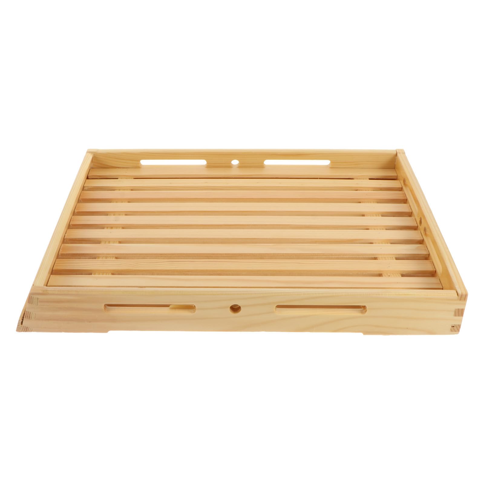 Plateau de service en bois lisse table et rangement de collations