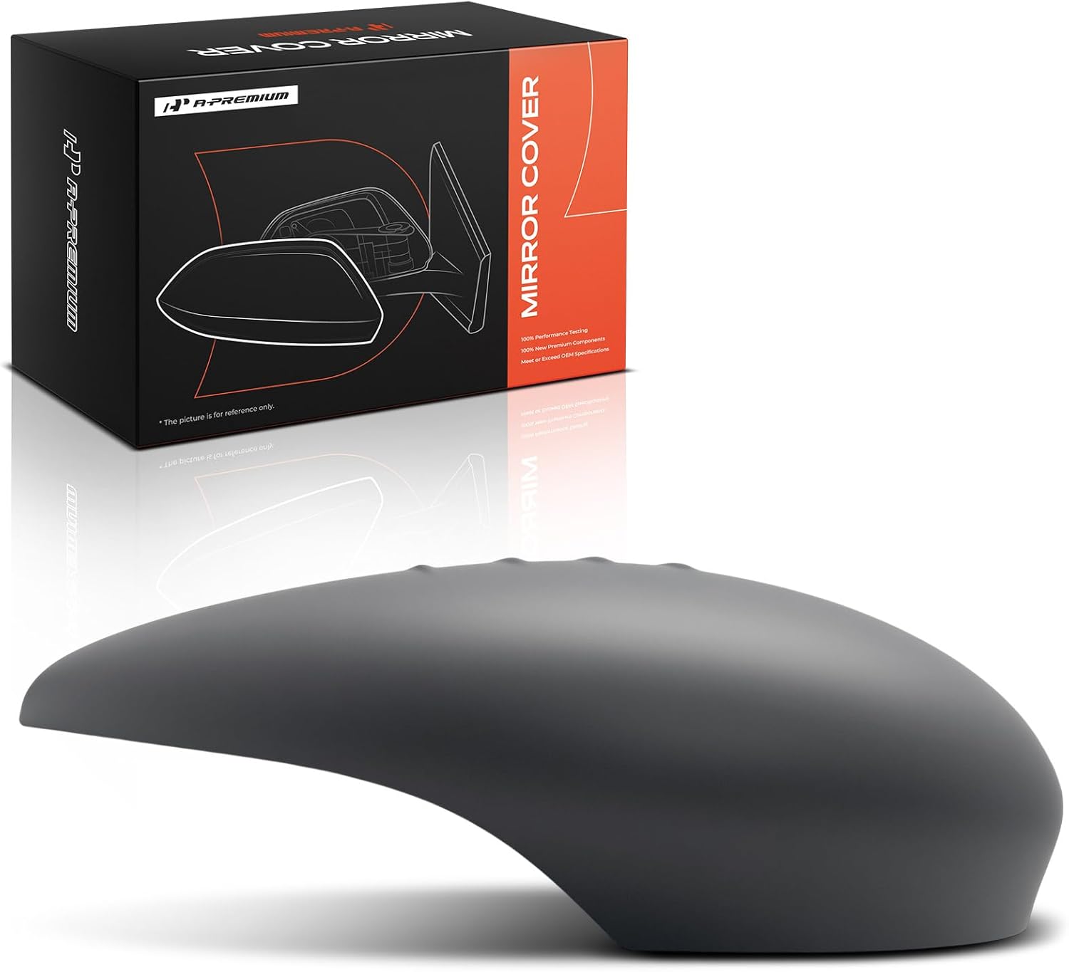 A-Premium Driver Side Rearview Mirror Cover Cap - Compatible with Ford Fiesta 2011-2019 - Primed Gray, with Turn Signal Hole