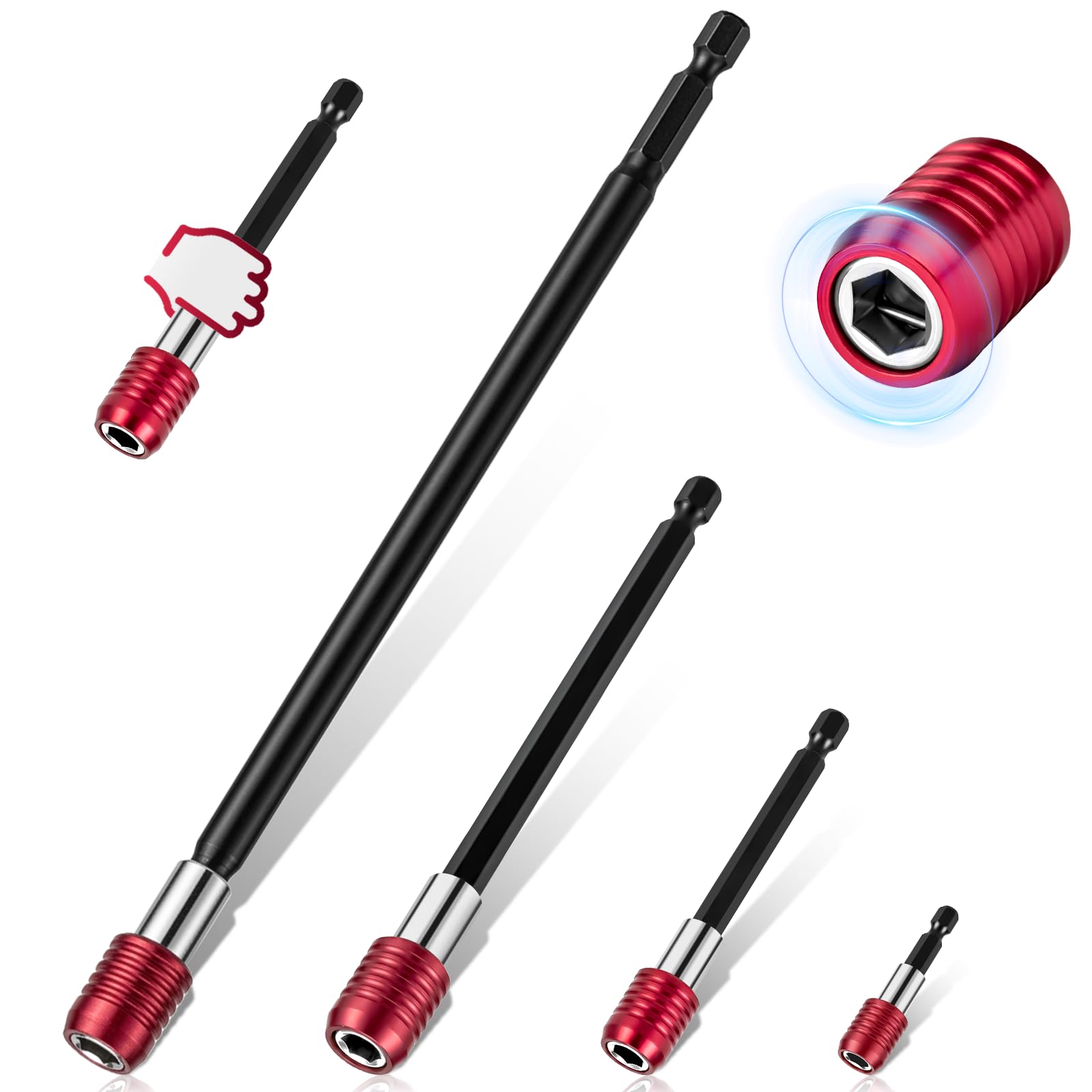 Magnetic Drill Bit Extensions - 4 Pack -1 Magnetic Drill Bit Extensions - 4 Pack -1
