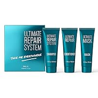 Vista 1 de Hair Bar NYC - Kit de viaje Ultimate Hair Repair System - Rejuvenece el cabello seco dañado y el cabello tratado con color, infundido con queratina