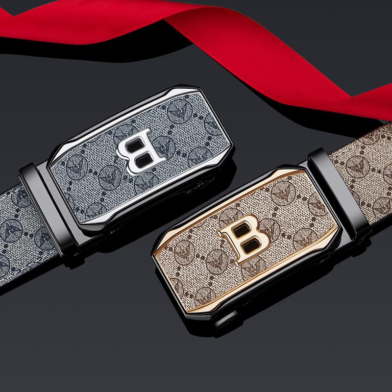 VANNANBA Mens Belt, Fashion Ratchet Belt of Genuine Leather For Men.Size Adjustable4