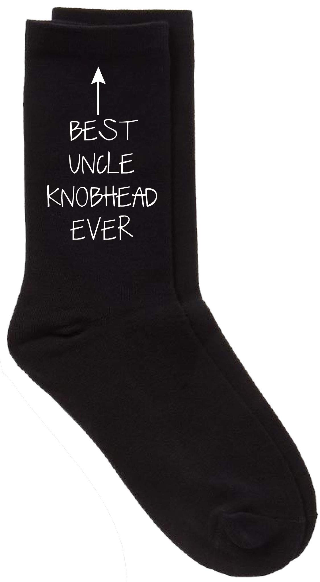 Men's Best Uncle Knobhead Ever Black Calf Socks Fathers Day Dad Husband Boyfriend Uncle Grandpa Grandad Present(Size: One Size)
