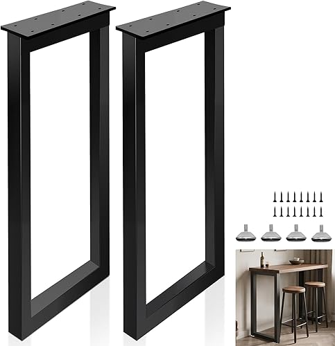 Vista 11 de Patas de metal trapezoidales de 19 pulgadas, patas de repuesto resistentes para mesas de café de bricolaje, escritorios modernos, mesitas de noche