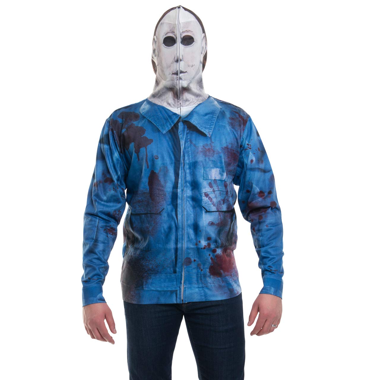 Faux RealMen's Sublimated Faux Full Zip Mask Hoodie