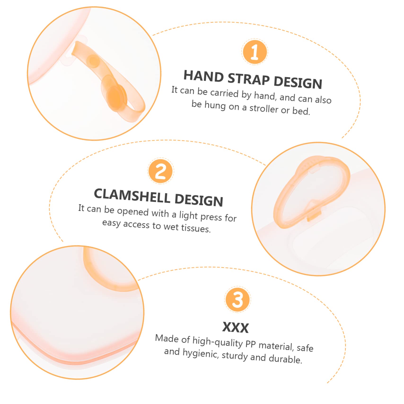 ERINGOGO 1pc Love Wet Tissue Box Wipe Holder Bags Portable Wipes Dispenser Baby Wipes Dispenser Portable Wet Tissue Case Wipe Container Girl Newborn Pp Plastic Rack Box, 22X13.5CM, Orange