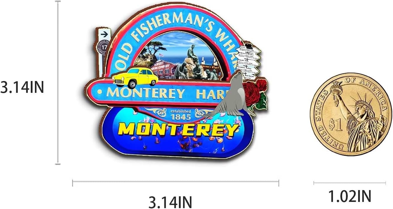 Monterey California USA Magnet Fridge Magnet Wooden 3D Landmarks Travel Collectible Souvenirs Decoration Handmade-2 image 3