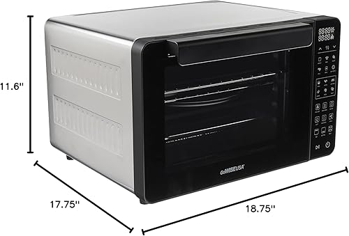 Miniatura 7 de GoWISE USA Horno freidora de aire de 25 cuartos y deshidratador profesional con 3 elementos calefactores y asador, 12 funciones, precalentamiento y