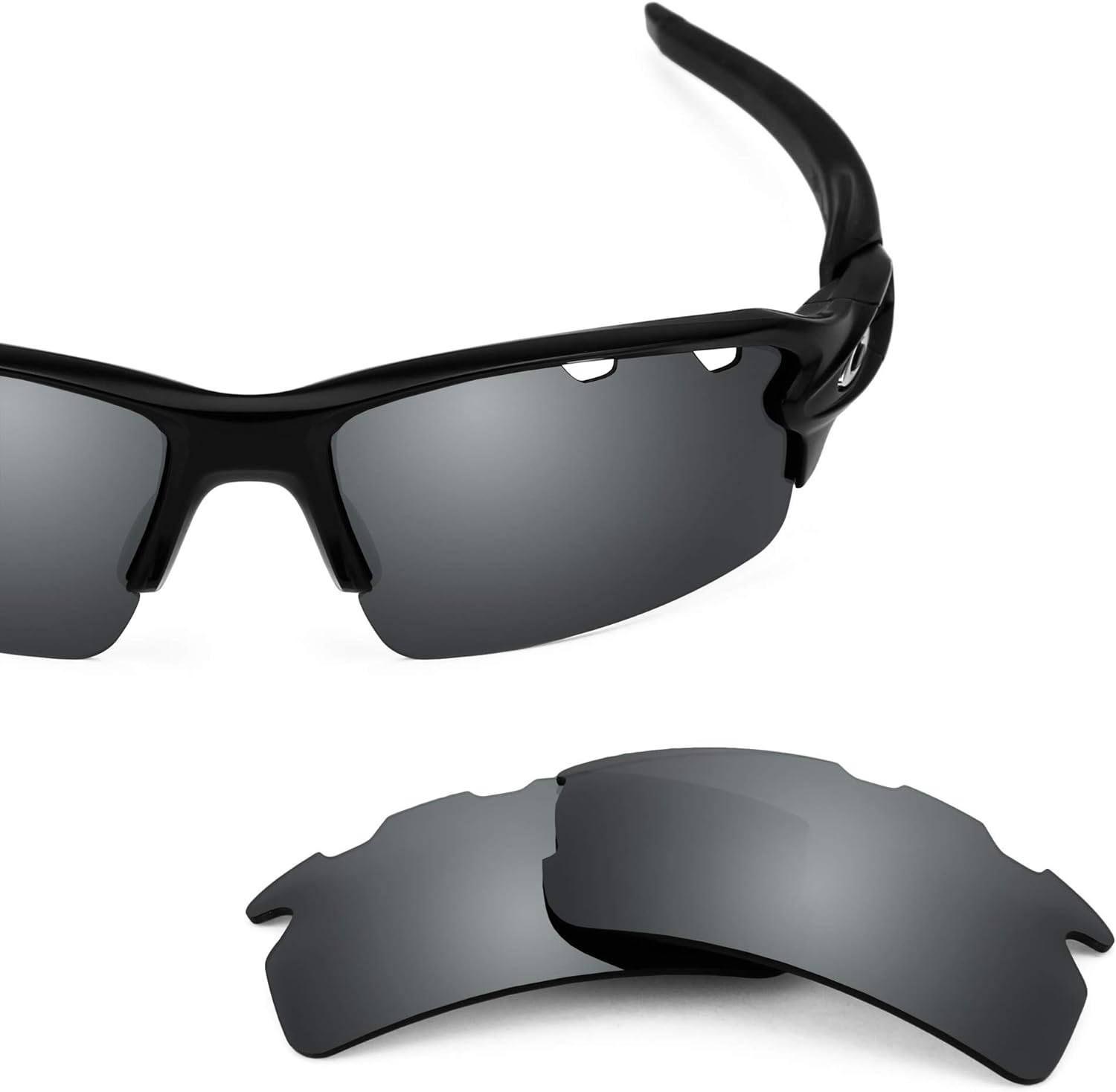 Revant Replacement Lenses for Oakley Flak 2.0 Vented sunglasses, UV Protection, Anti-Scratch and Impact Resistant, Elite Polarized Black Chrome Mirrored