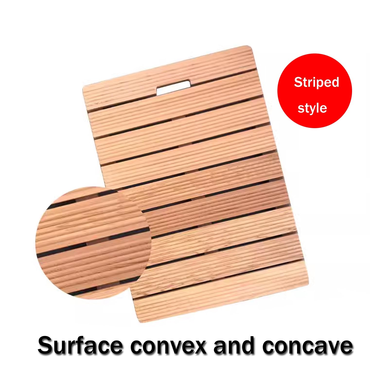 QWEASDF Pedana Doccia in bambù,Tappetino Antiscivolo per la Vasca e la Sauna, Interno e Esterno, Naturale, Tappetini da Doccia,Pedana Doccia Legno,Tappetini da Doccia(B,W30xL30cm/W12xL12in)