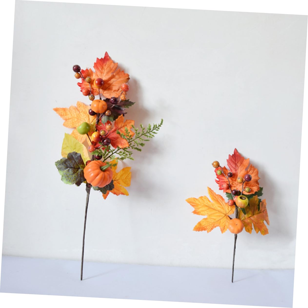 5 Sets Realistische Künstliche Kürbis Maple Leaf Zweig Herbst Saisonale Decor Thanksgiving Home Dekoration Set 2 Stücke * 5