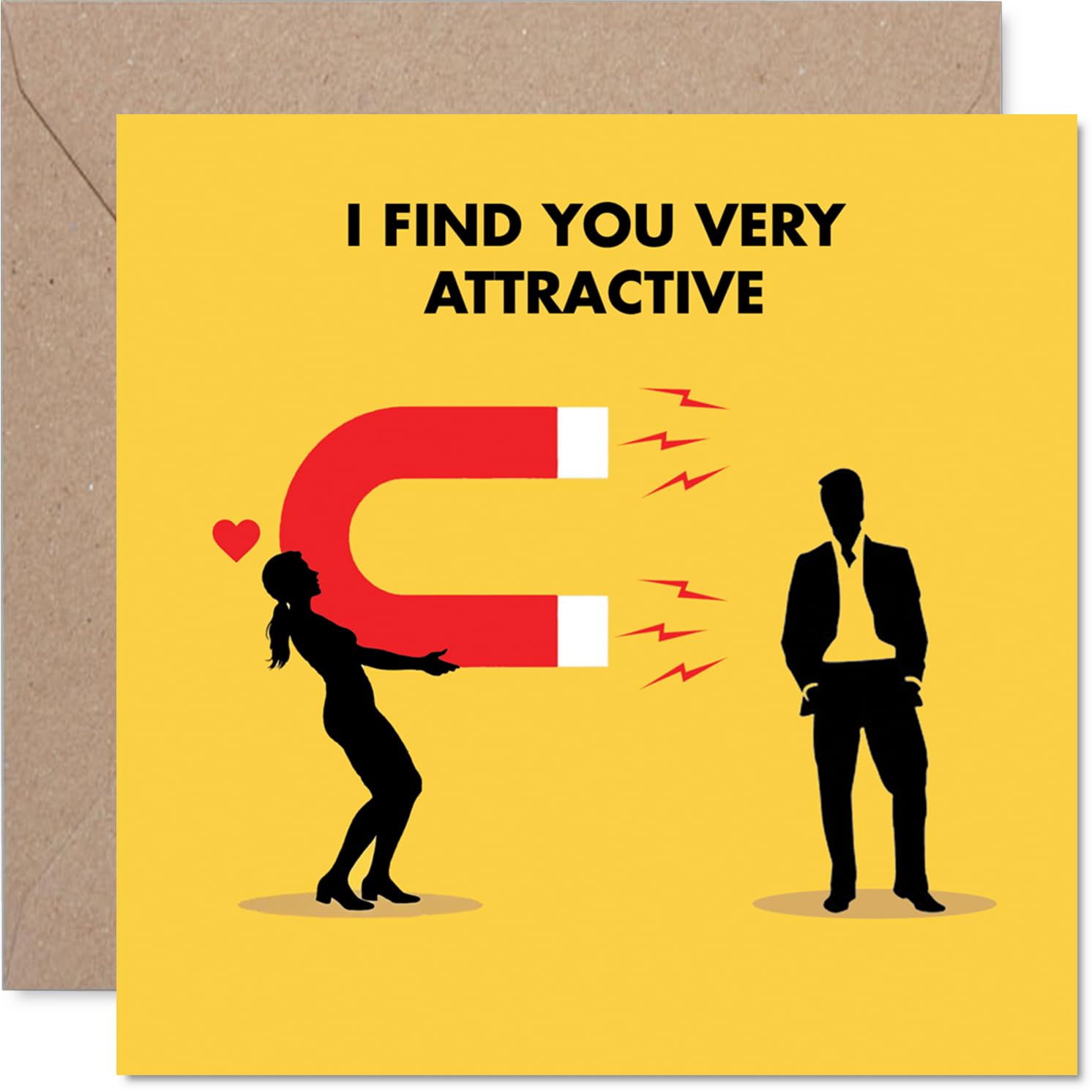 Funny Husband Anniversary Card - Magnetic Attraction - Cheeky Happy Anniversary Card for Husband from Wife Partner, 145mm Joke Humour Anniversaries Greeting Cards
