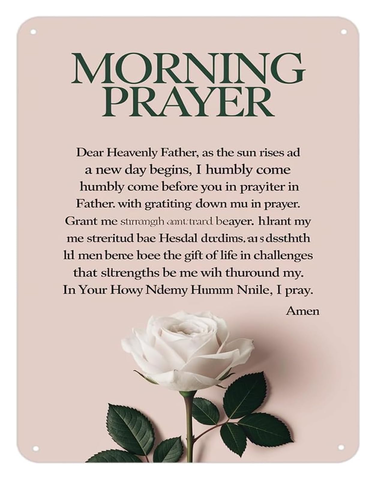 FNYUVNFAF Vintage Metal Sign Morning Prayer Quiet Time With God Tin Plaque For Home Garage Yard Bedroom Living Room Wall-Art 8 X 12 inch