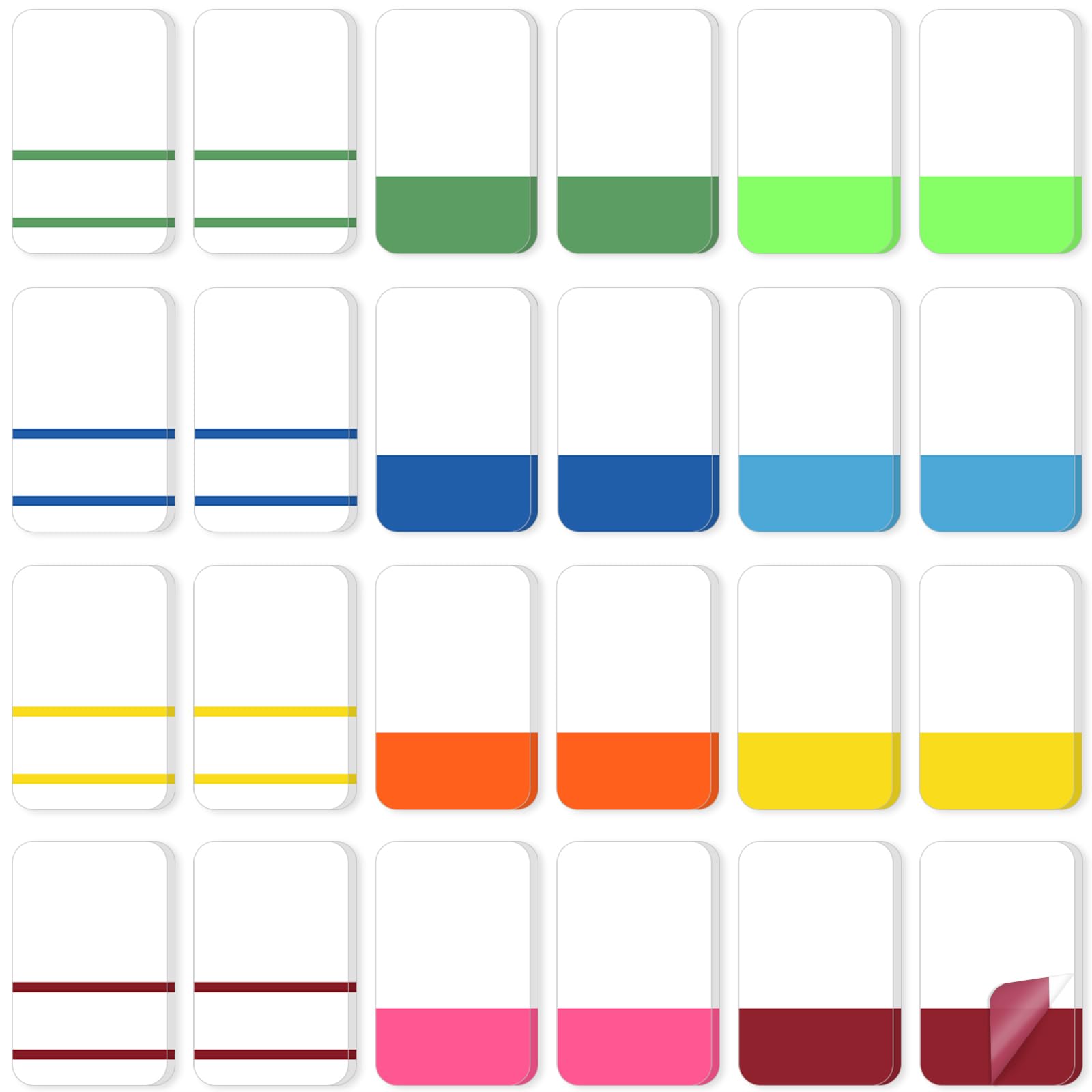Índices Adhesivos - 480 Piezas Page Marker Set Index Autoadhesivas 4x2.5cm Organización de Documentos - 12 Colores Pestañas Adhesivas para Marcadores de Página o Libros, Cuaderno, Oficina