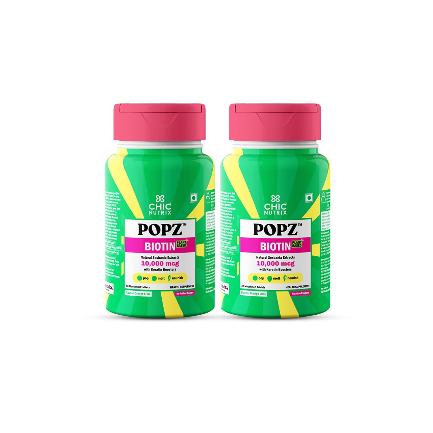Chicnutrix Popz Biotin | 60 Mouth Meltz Tablets | 40mcg Biotin for stronger & Thicker Hair | Natural Sesbania Extract + 7 Keratin Boosters + Selenium (B0CK4Y84RD) Amazon Price History, Amazon Price Tracker