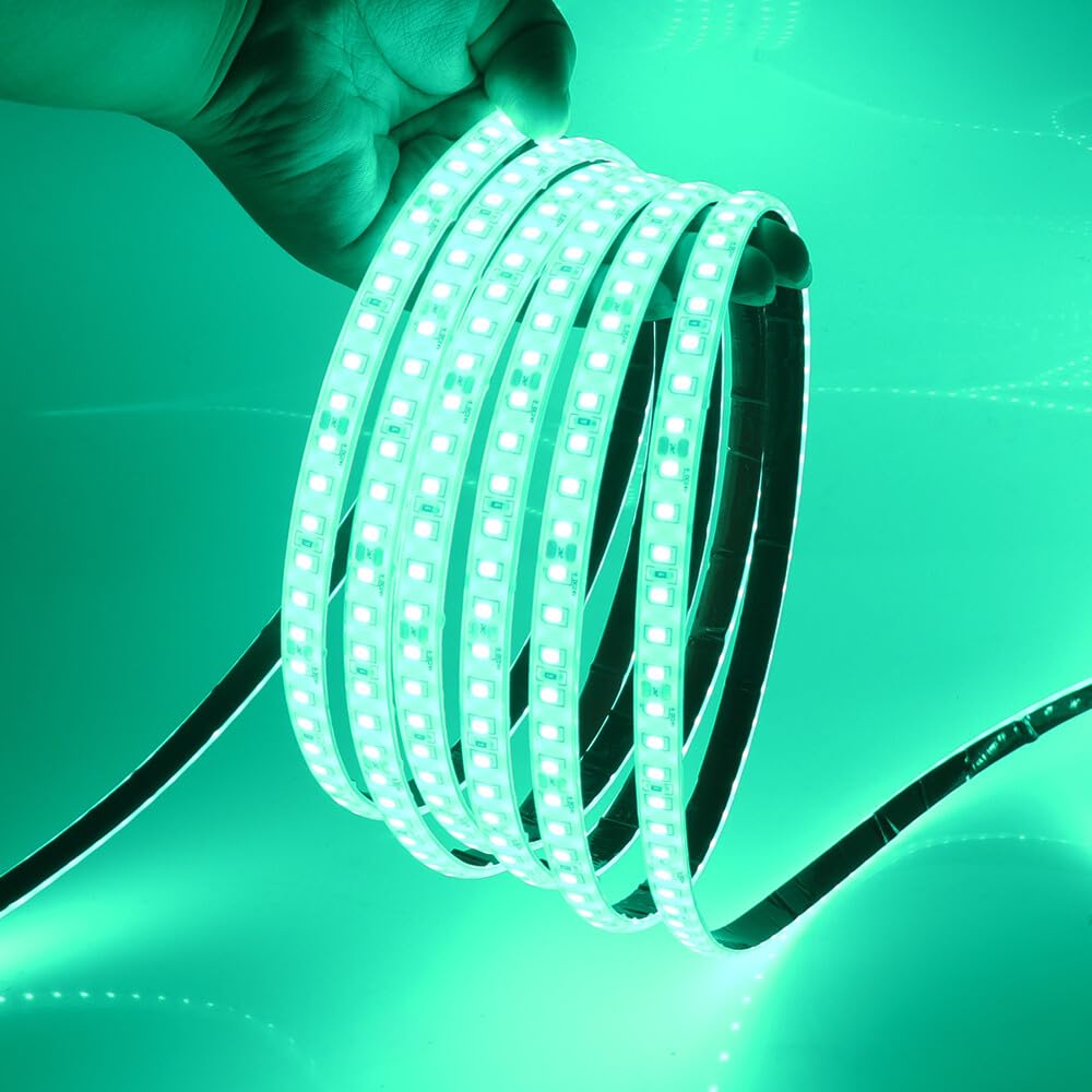 KAFULA 24V LED Light Strip, IP68 Waterproof Flexible, 10M Green Super Bright Silicone LED Rope Light CRI85+, can be Cut Every 50mm | 120 LEDs/m | Home Decoration [Power Supply not Included]
