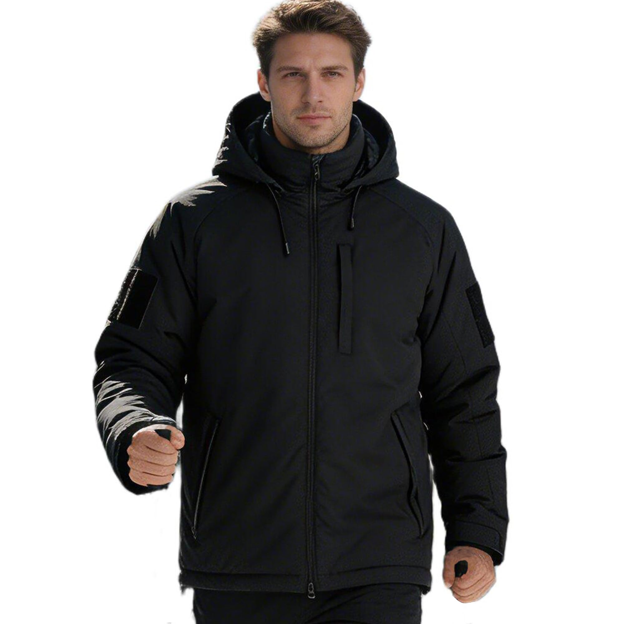 Mens Winter Jacket Waterproof Ski Jacket Warm Snow Coat Mountain Windbreaker Hooded Parka Heavyweight Outerwear