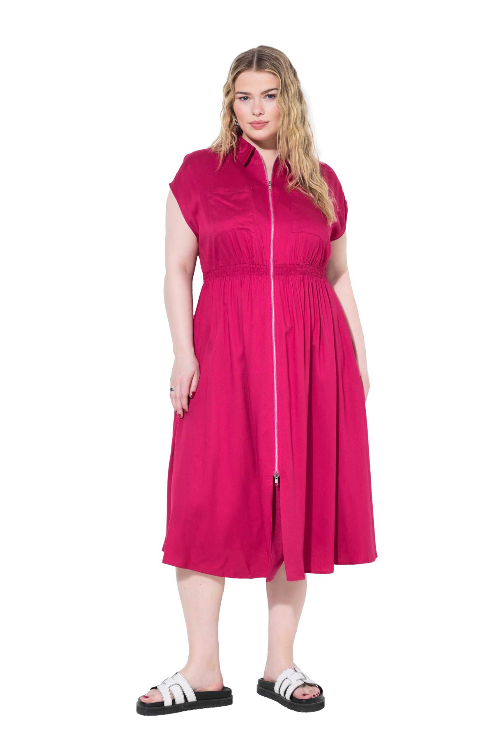 Studio Untold Damen große Größen Übergrößen Plus Size Maxikleid, A-Line, Zipper 840411