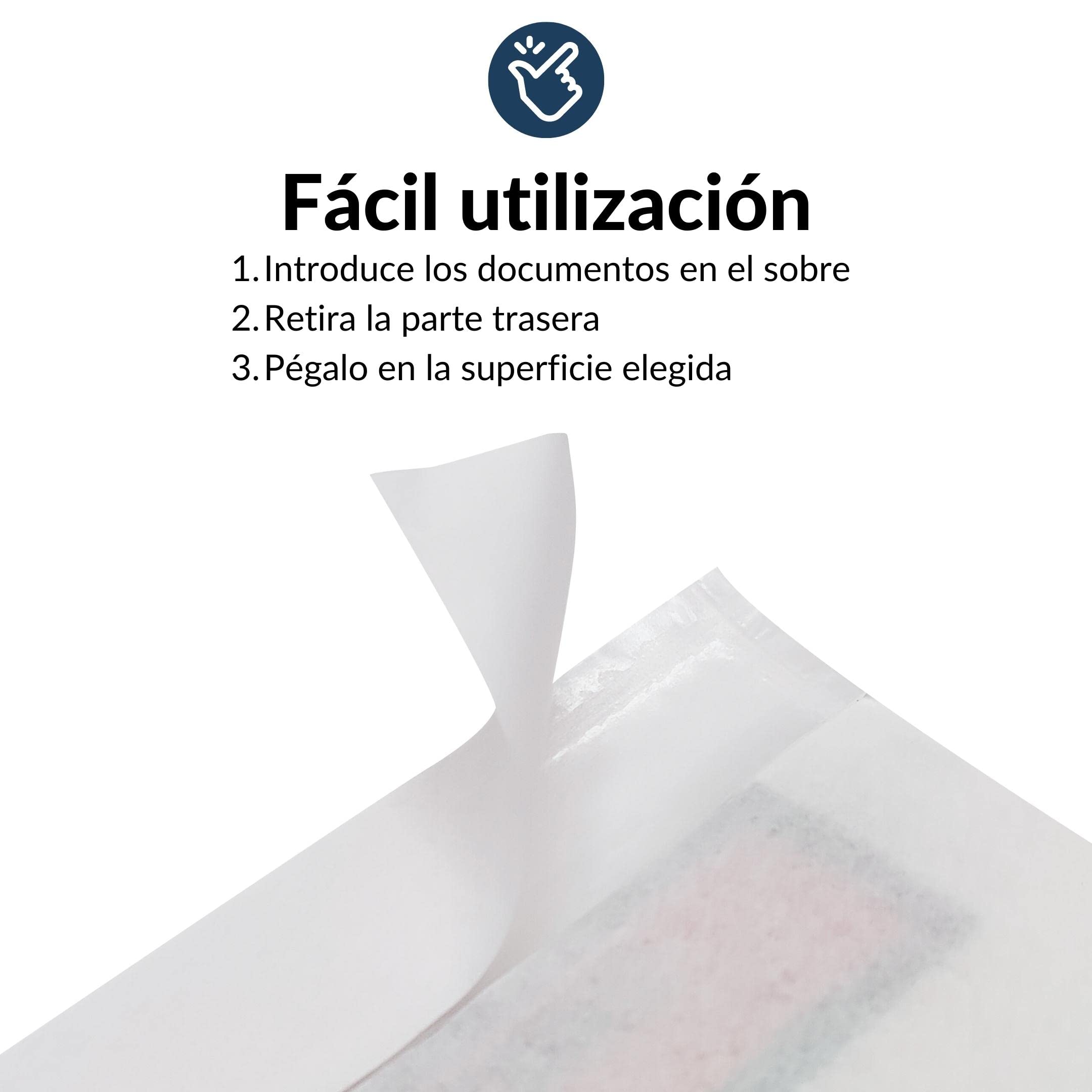 Raylu Paper® - Sobres Portadocumentos Adhesivos para Packing List de Envíos. Bolsas para Albaranes Transparentes con Autocierre Resistente. (22.5x16.5cm, 100 unidades)